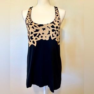 Womens Racerback Tank Top Floral Print M